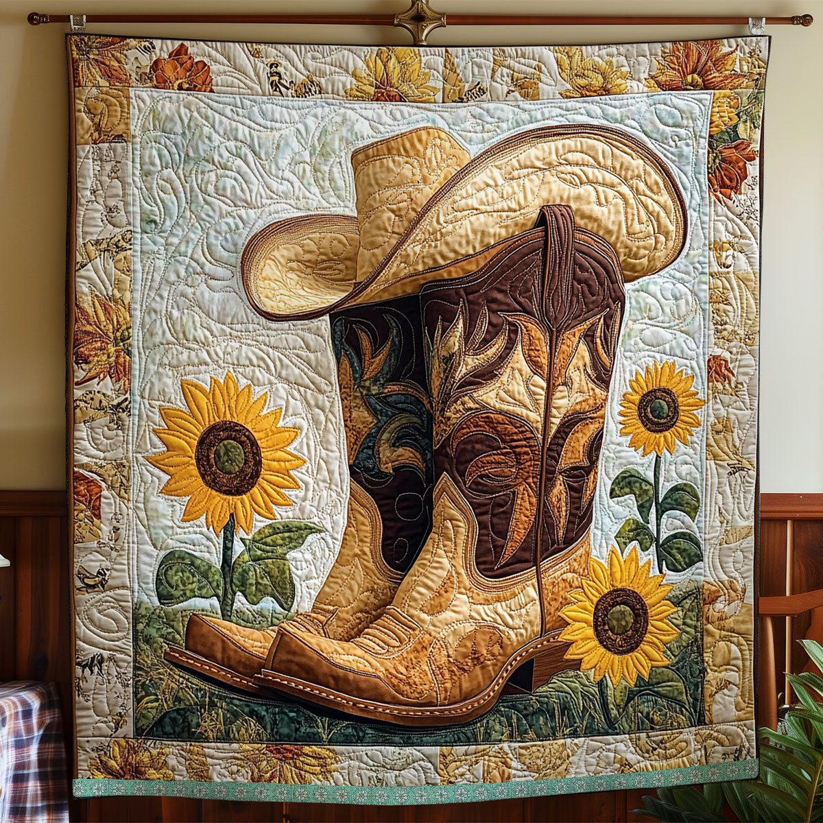 Rynx | Cowboy Boots and Sunflower Quilt