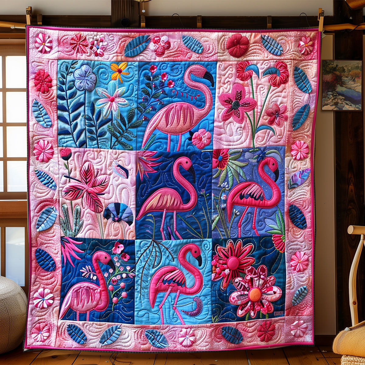 Rynx | Pink Flamingos Quilt