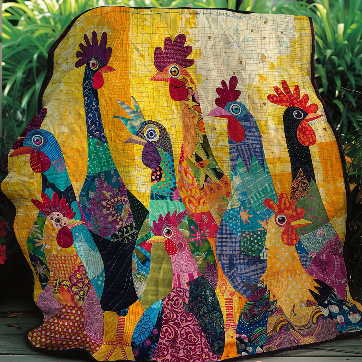 Rynx | Abstract Yellow Chicken Quilt