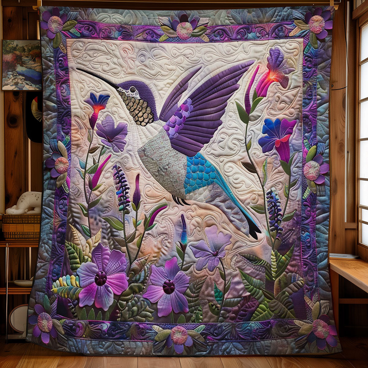 Rynx | Purple Sparkle Charm Hummingbird Blanket