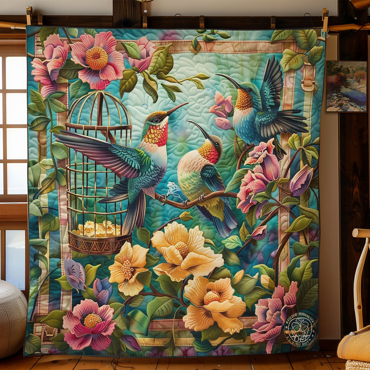 Rynx | Hummingbirds and floral duvet