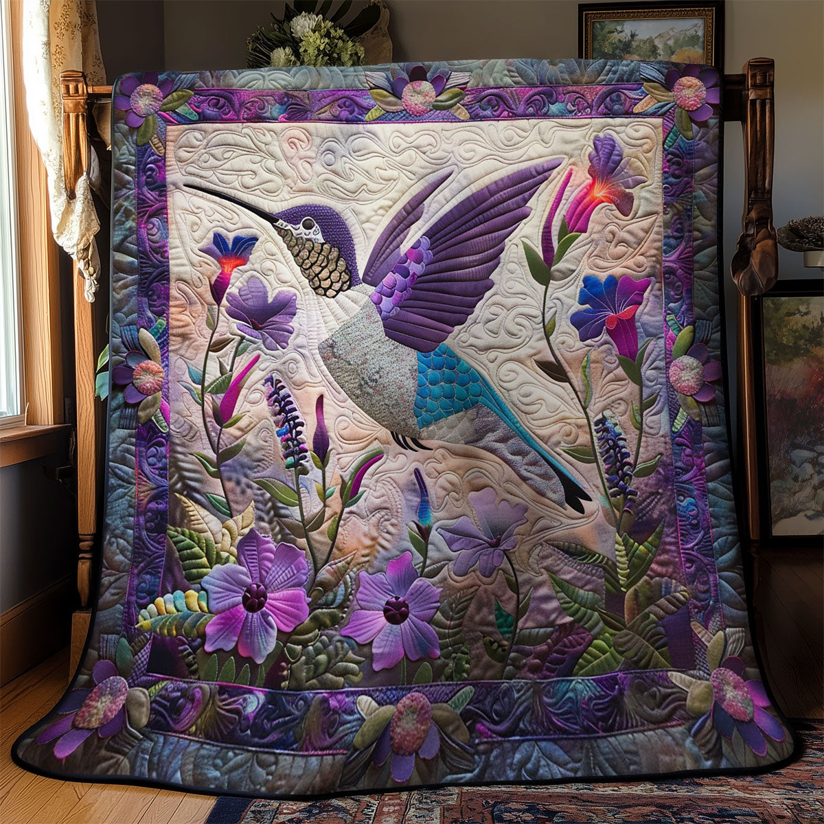 Rynx | Purple Sparkle Charm Hummingbird Blanket