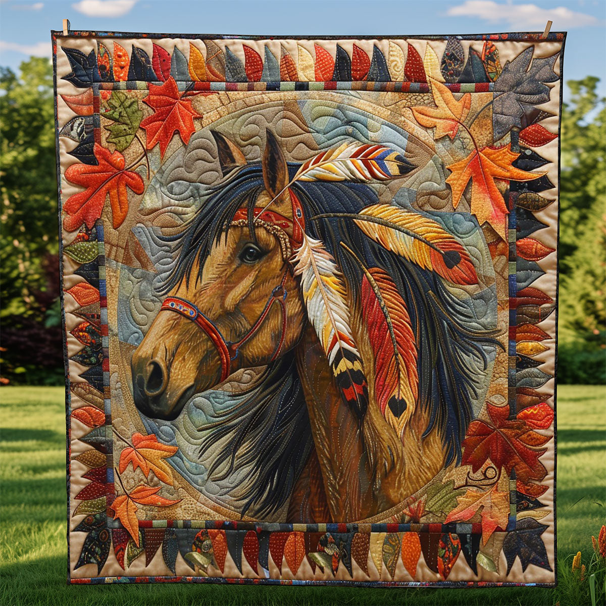 Rynx | Feather Horse Quilted Blanket