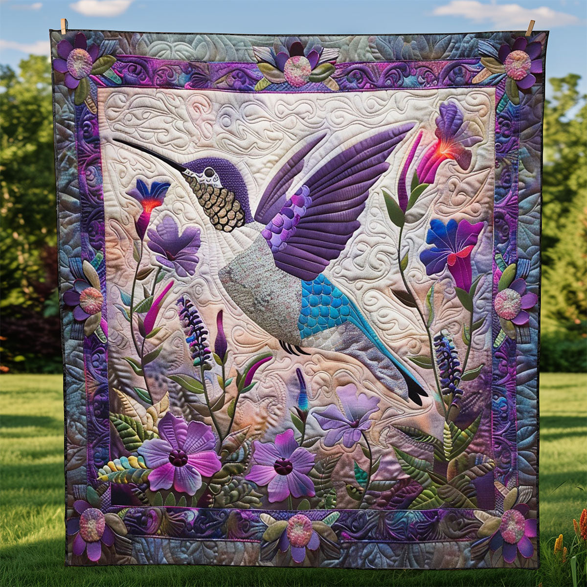 Rynx | Purple Sparkle Charm Hummingbird Blanket