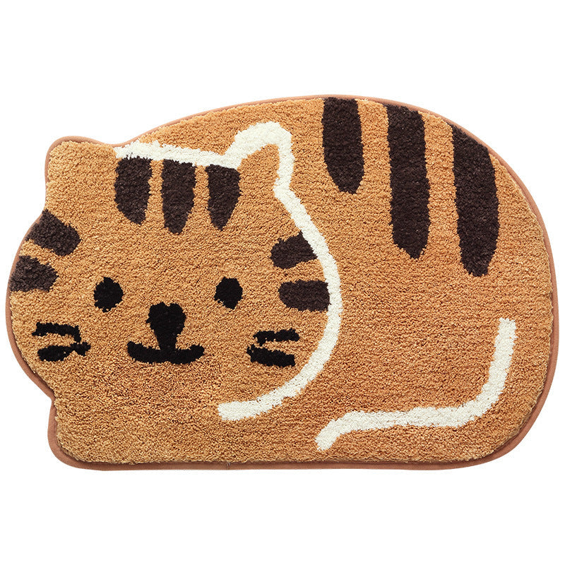 Rynx | Smiling Cat Bath Mat, Animal Bathroom Rug, Soft Plush Water-Absorbent 17.7″x25.5″ Cat Non-Slip Toilet Mat, Soft Thick Bathroom Rug, Art Bathroom Mats, Best Bath Rugs, Hot Shower Mat Non-Slip, Toilet Rug for Bathroom