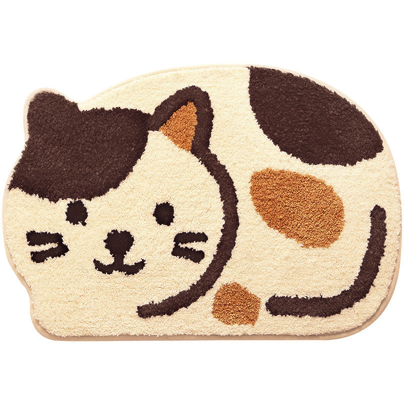 Rynx | Smiling Cat Bath Mat, Animal Bathroom Rug, Soft Plush Water-Absorbent 17.7″x25.5″ Cat Non-Slip Toilet Mat, Soft Thick Bathroom Rug, Art Bathroom Mats, Best Bath Rugs, Hot Shower Mat Non-Slip, Toilet Rug for Bathroom