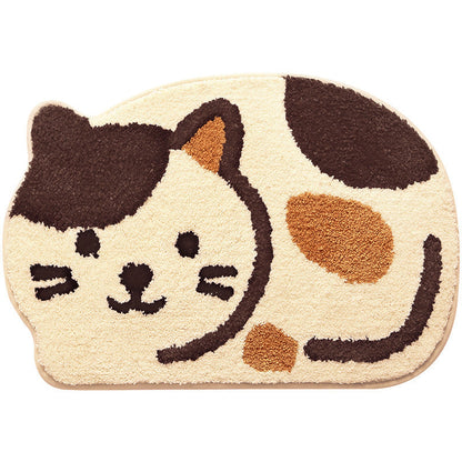 Rynx | Smiling Cat Bath Mat, Animal Bathroom Rug, Soft Plush Water-Absorbent 17.7″x25.5″ Cat Non-Slip Toilet Mat, Soft Thick Bathroom Rug, Art Bathroom Mats, Best Bath Rugs, Hot Shower Mat Non-Slip, Toilet Rug for Bathroom