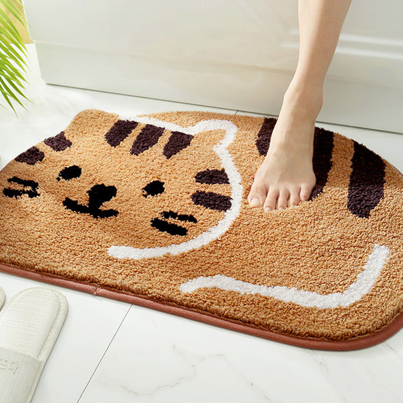 Rynx | Smiling Cat Bath Mat, Animal Bathroom Rug, Soft Plush Water-Absorbent 17.7″x25.5″ Cat Non-Slip Toilet Mat, Soft Thick Bathroom Rug, Art Bathroom Mats, Best Bath Rugs, Hot Shower Mat Non-Slip, Toilet Rug for Bathroom