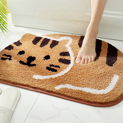 Rynx | Smiling Cat Bath Mat, Animal Bathroom Rug, Soft Plush Water-Absorbent 17.7″x25.5″ Cat Non-Slip Toilet Mat, Soft Thick Bathroom Rug, Art Bathroom Mats, Best Bath Rugs, Hot Shower Mat Non-Slip, Toilet Rug for Bathroom