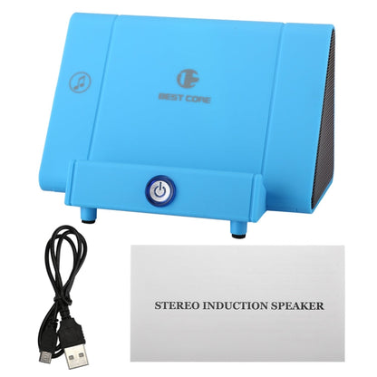RYNX | Portable Phone Stand Wireless Induction Stereo Speaker, Support Hands-free Calls & AUX IN(Blue)