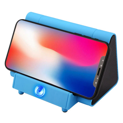 RYNX | Portable Phone Stand Wireless Induction Stereo Speaker, Support Hands-free Calls & AUX IN(Blue)