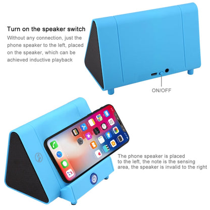 RYNX | Portable Phone Stand Wireless Induction Stereo Speaker, Support Hands-free Calls & AUX IN(Blue)