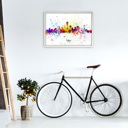 Rynx | Dallas Texas Skyline Splash Art Print by Michael Tompsett