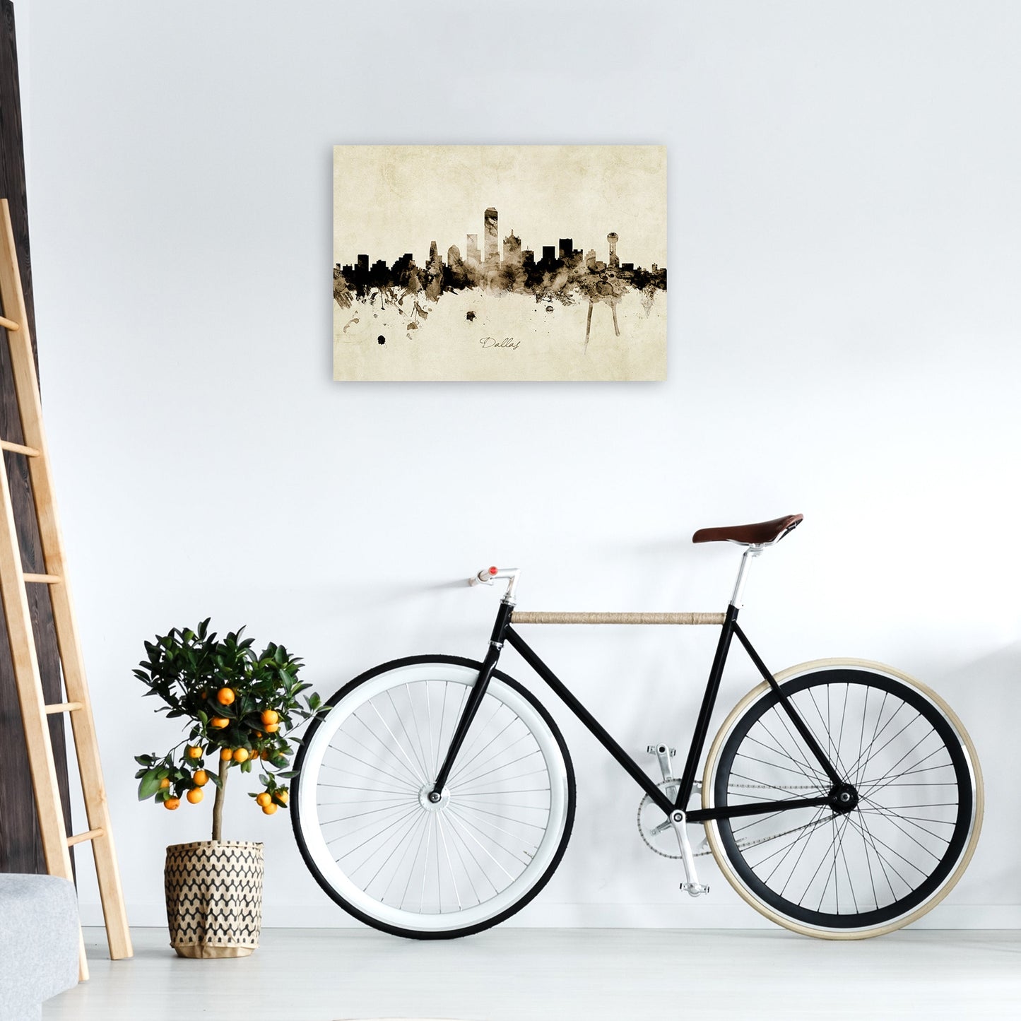 Rynx | Dallas Texas Skyline Vintage Art Print by Michael Tompsett