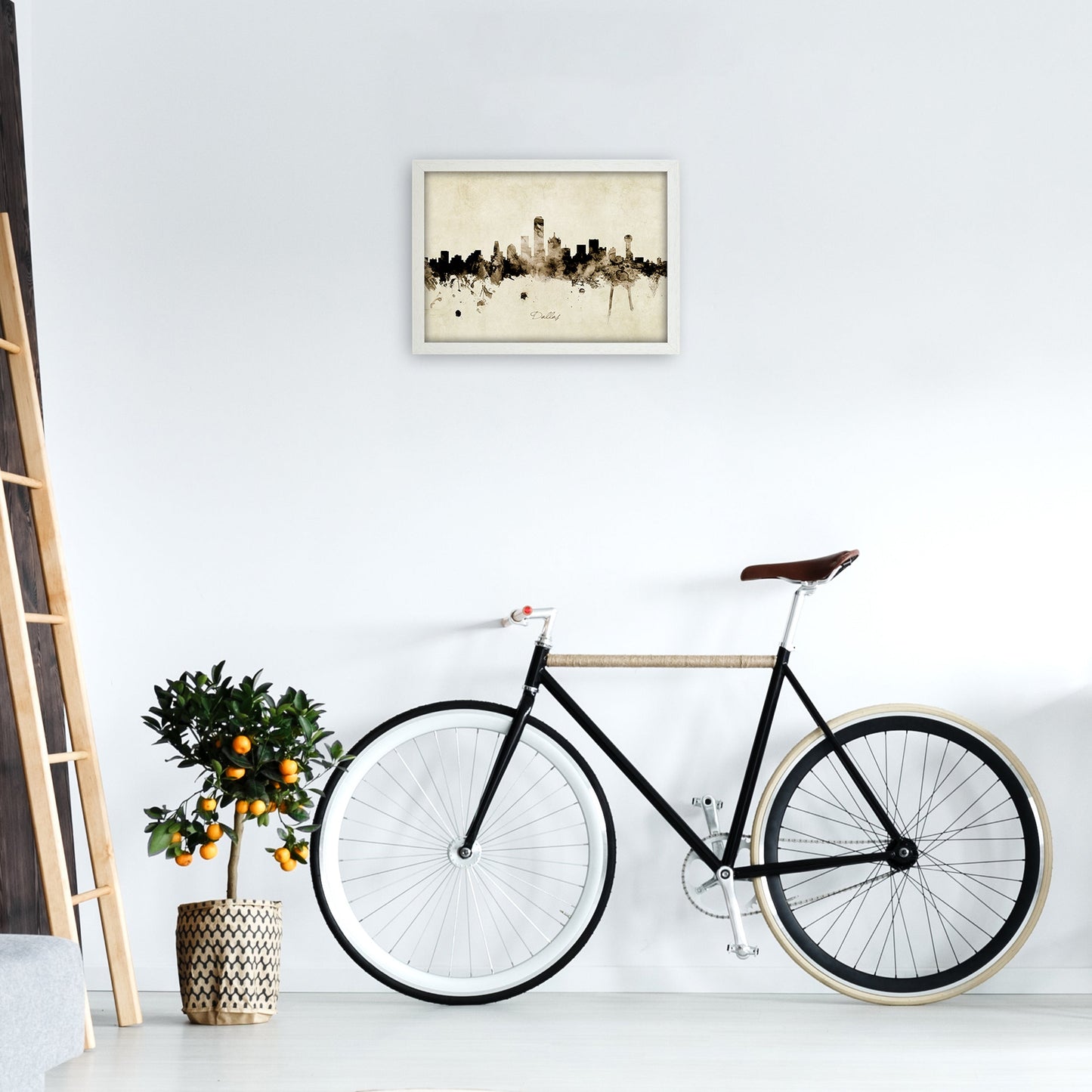 Rynx | Dallas Texas Skyline Vintage Art Print by Michael Tompsett