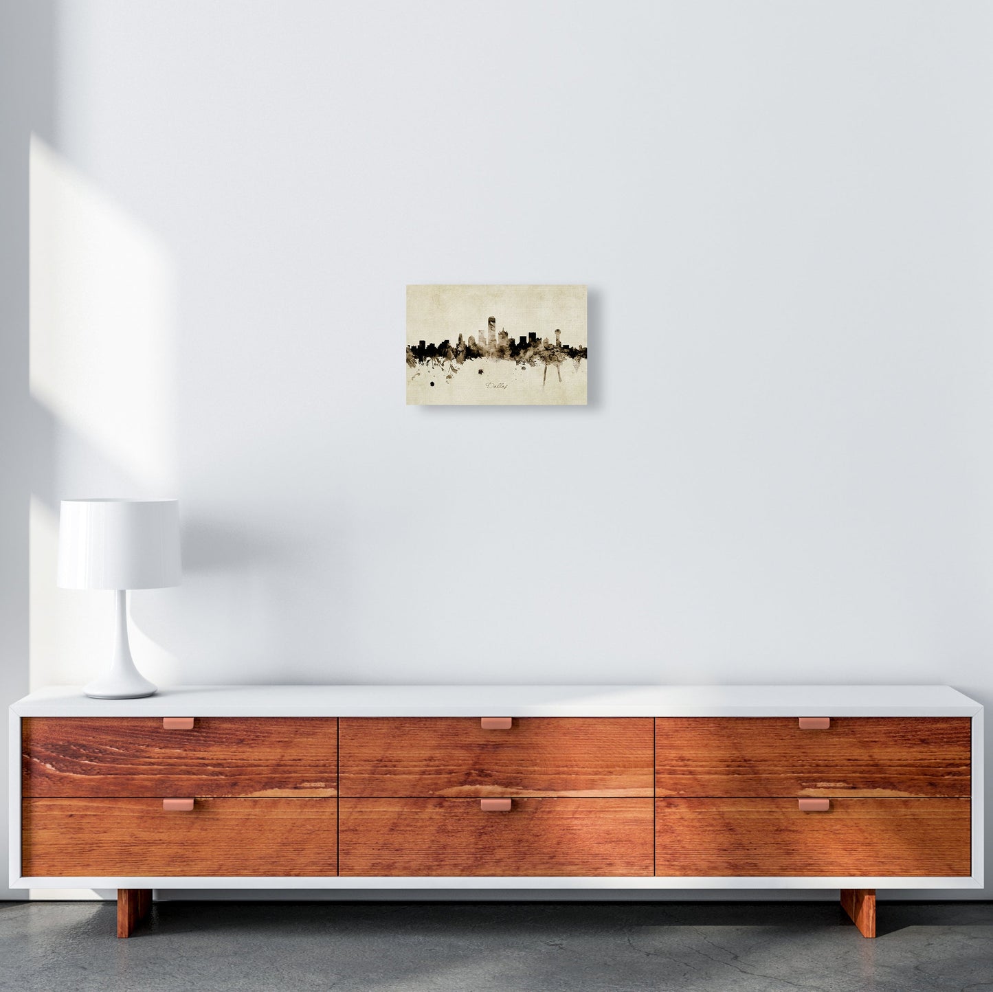 Rynx | Dallas Texas Skyline Vintage Art Print by Michael Tompsett