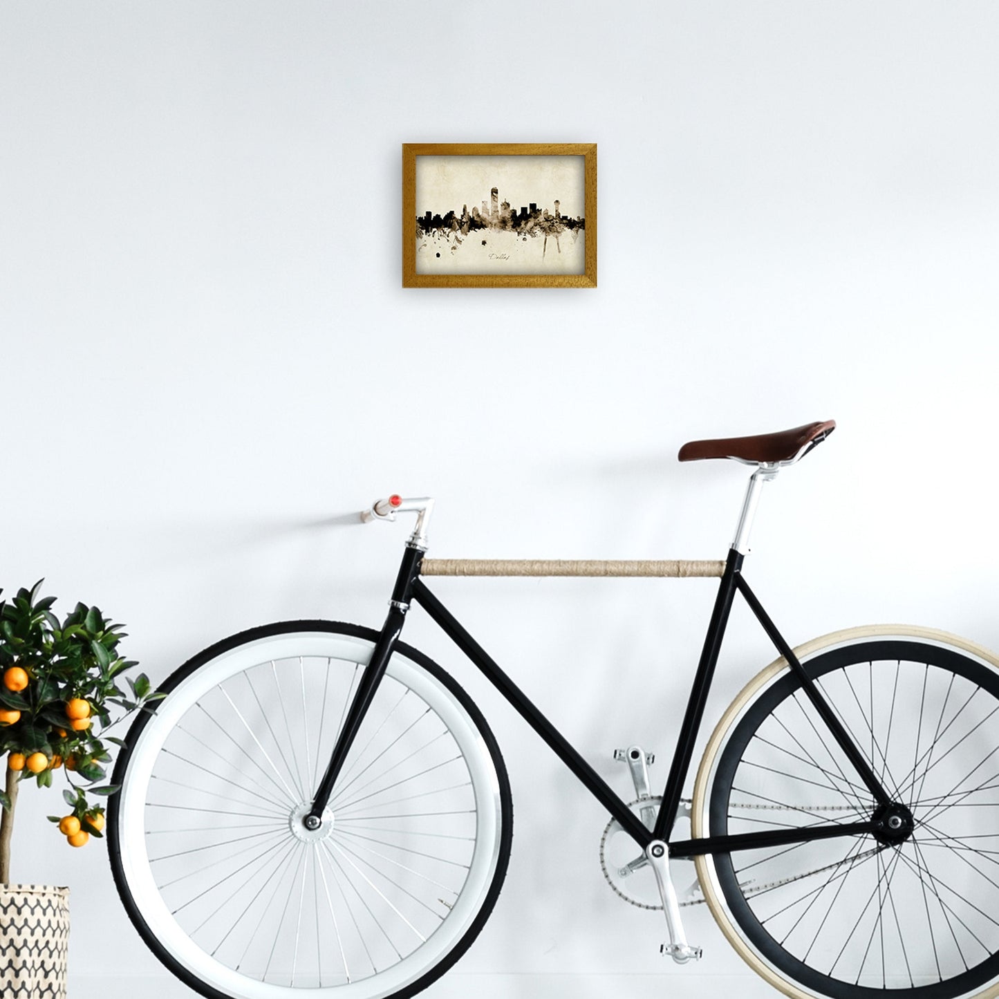 Rynx | Dallas Texas Skyline Vintage Art Print by Michael Tompsett