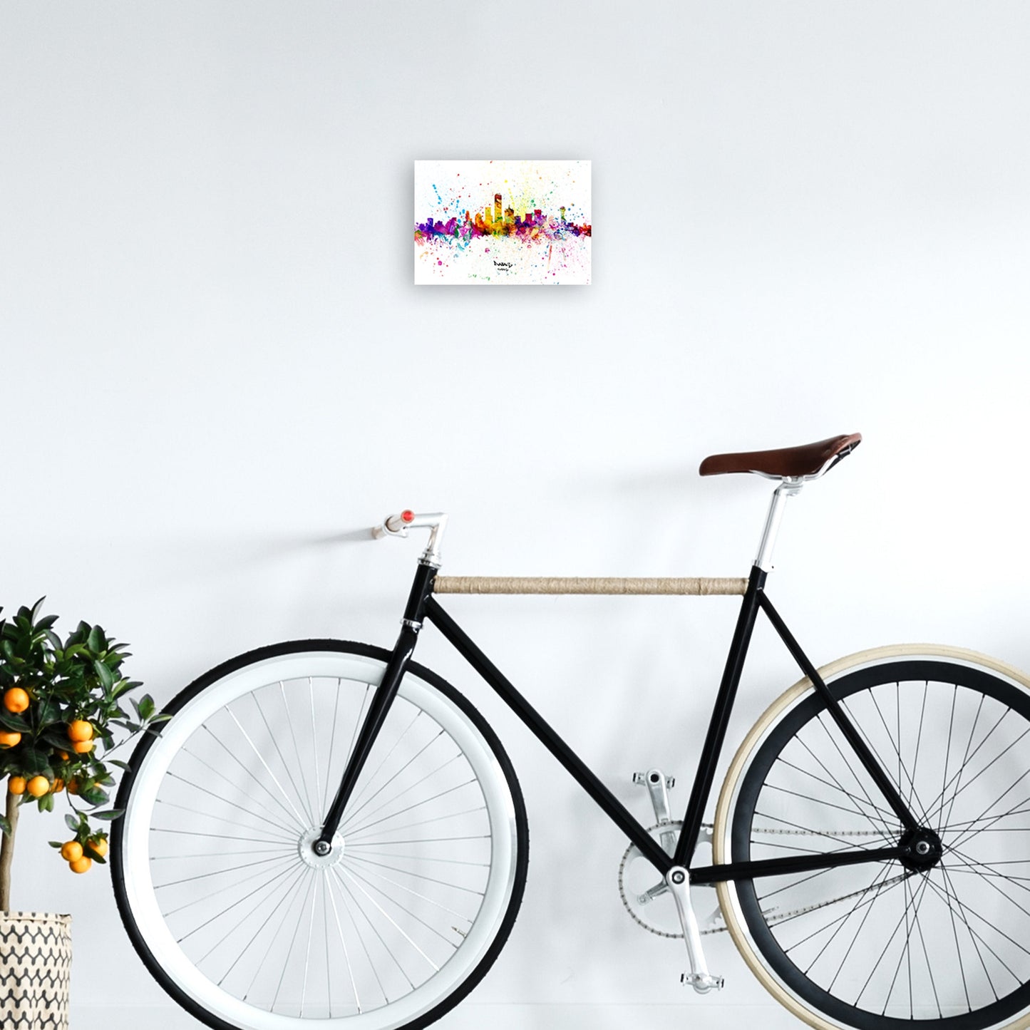 Rynx | Dallas Texas Skyline Splash Art Print by Michael Tompsett