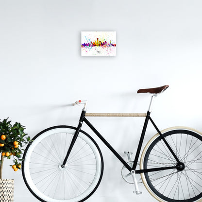 Rynx | Dallas Texas Skyline Splash Art Print by Michael Tompsett