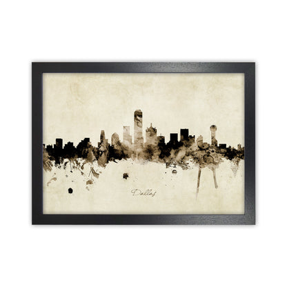 Rynx | Dallas Texas Skyline Vintage Art Print by Michael Tompsett