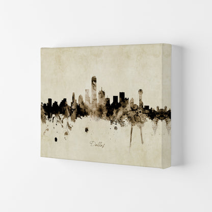 Rynx | Dallas Texas Skyline Vintage Art Print by Michael Tompsett