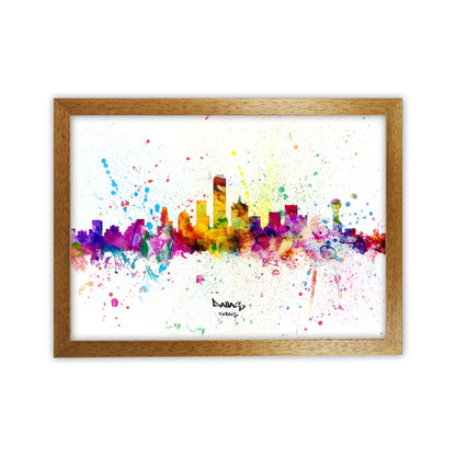 Rynx | Dallas Texas Skyline Splash Art Print by Michael Tompsett
