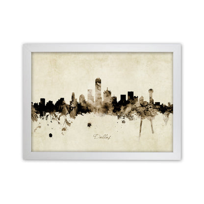 Rynx | Dallas Texas Skyline Vintage Art Print by Michael Tompsett