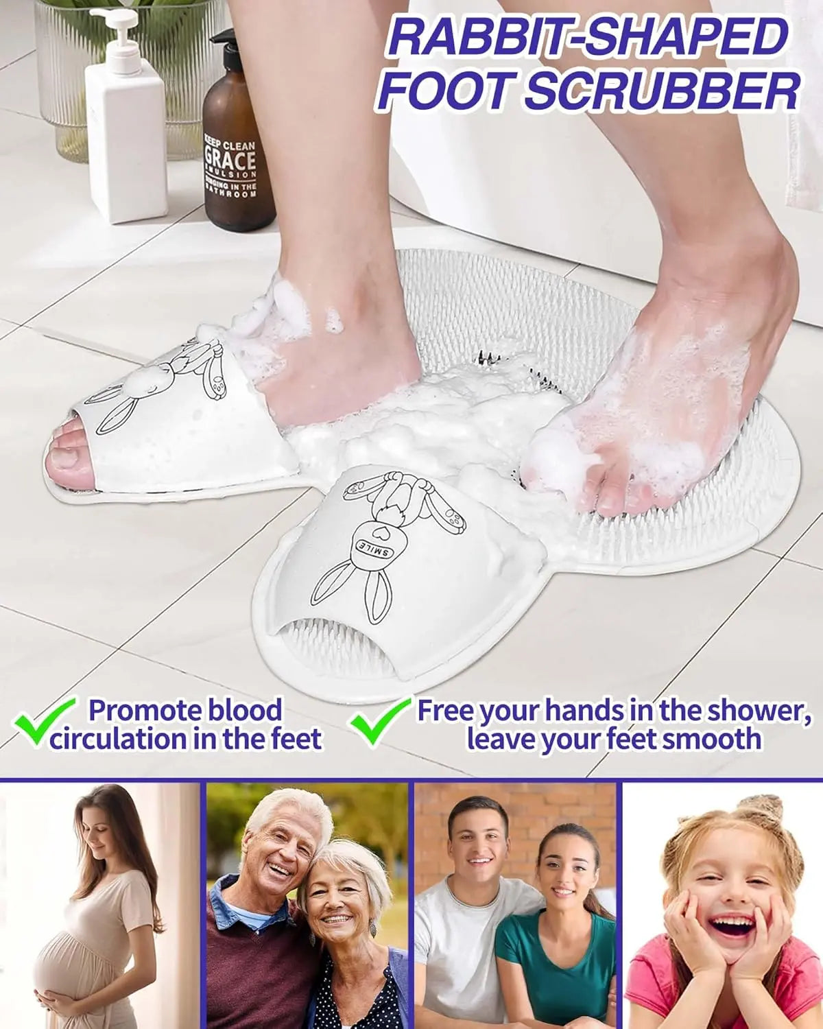 Rynx | Massage foot mat in rabbit shape – Promotes circulation & smooth foot skin