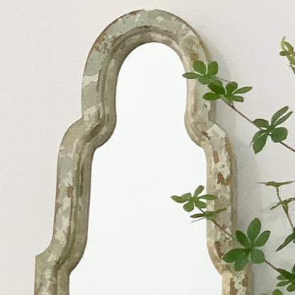 Rynx | Antique inspired high wavy wooden frame mirror