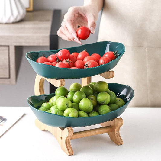 Rynx | Modern Bamboo Fruit Bowl - 2 to 3 Levels - Stylish and Space-Saving