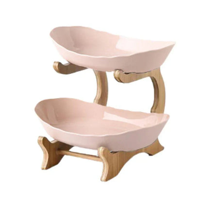 Rynx | Modern Bamboo Fruit Bowl - 2 to 3 Levels - Stylish and Space-Saving
