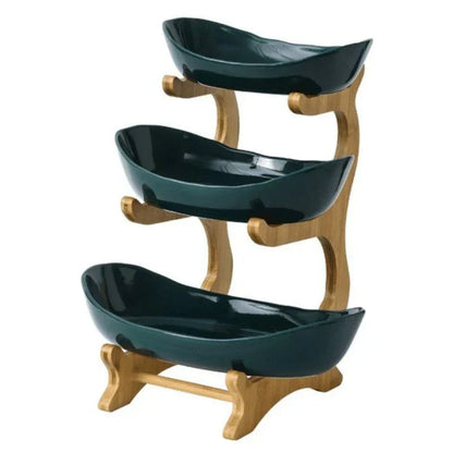 Rynx | Modern Bamboo Fruit Bowl - 2 to 3 Levels - Stylish and Space-Saving