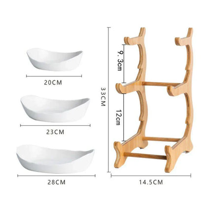 Rynx | Modern Bamboo Fruit Bowl - 2 to 3 Levels - Stylish and Space-Saving