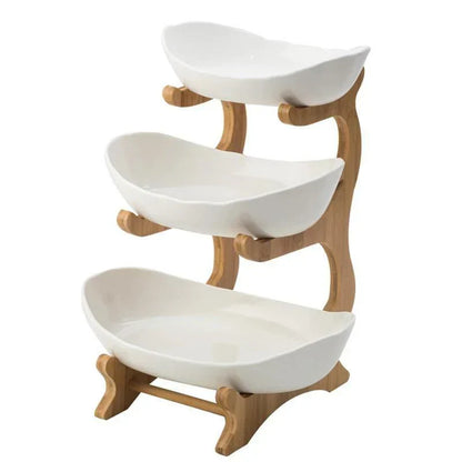 Rynx | Modern Bamboo Fruit Bowl - 2 to 3 Levels - Stylish and Space-Saving