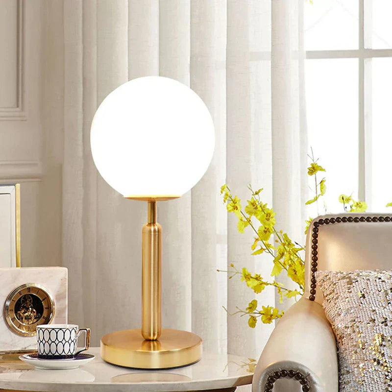 Rynx | LuminousOrb - LED Glass Sphere Brass Table Lamp
