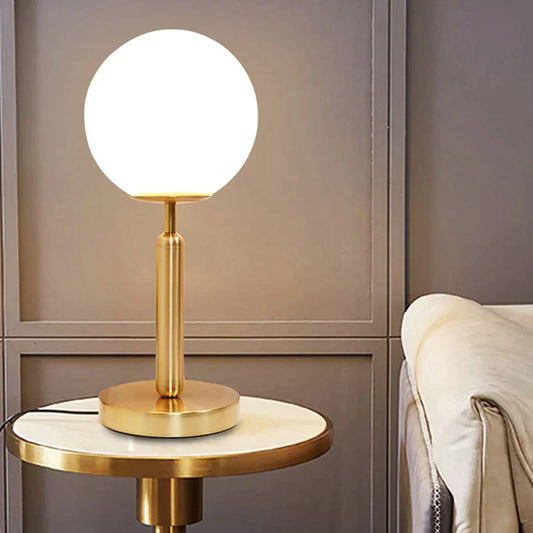 Rynx | LuminousOrb - LED Glass Sphere Brass Table Lamp