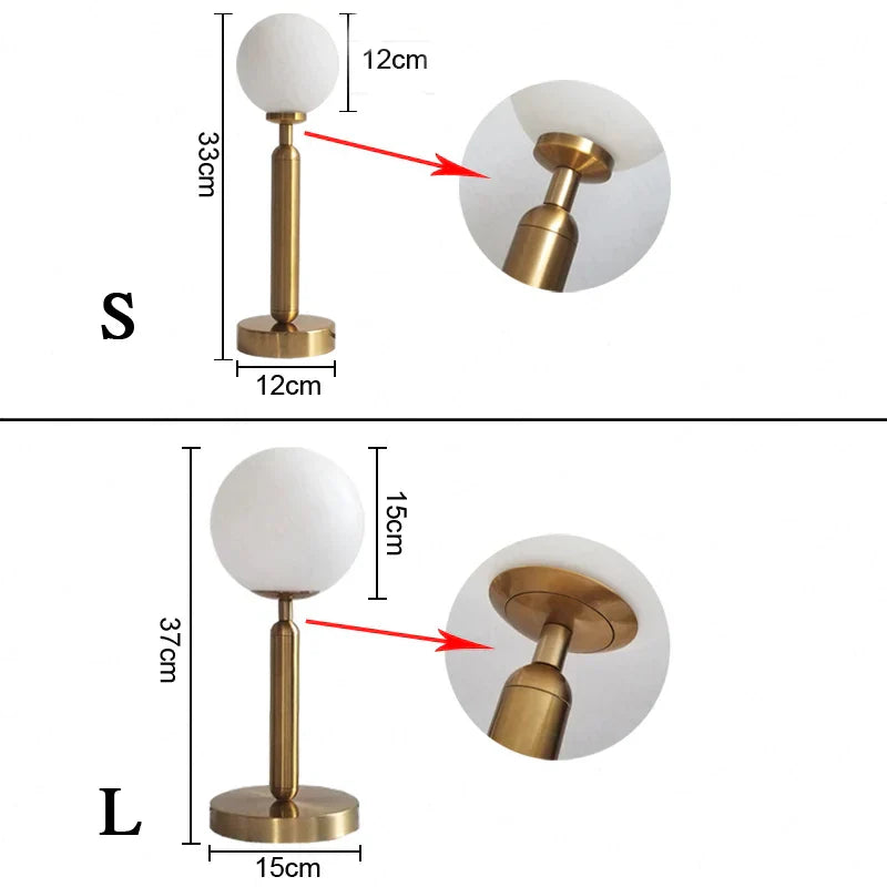 Rynx | LuminousOrb - LED Glass Sphere Brass Table Lamp