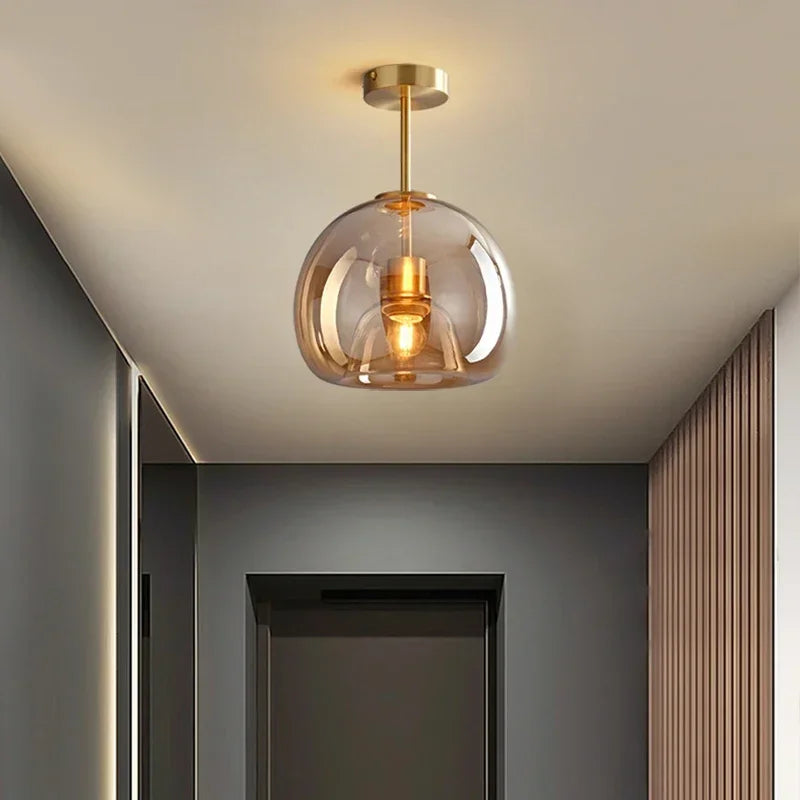 Rynx | Compact Glass Ceiling Lamp For Modern Elegance
