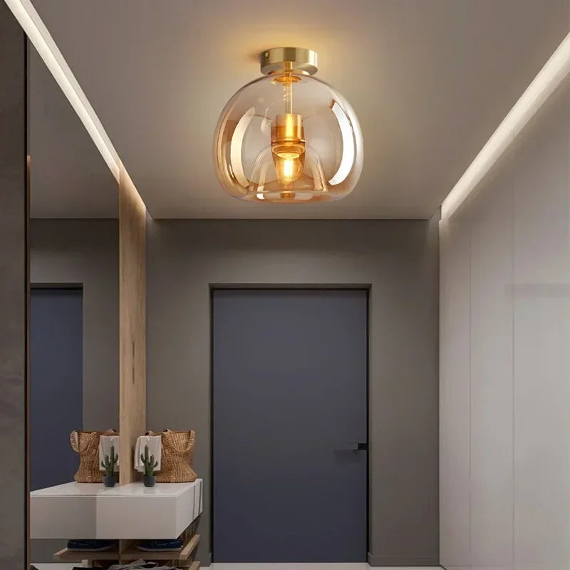 Rynx | Compact Glass Ceiling Lamp For Modern Elegance