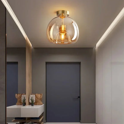 Rynx | Compact Glass Ceiling Lamp For Modern Elegance