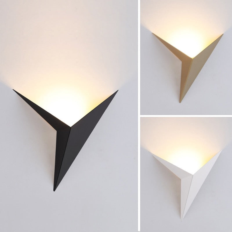 Rynx | Orr Modern Minimalist Triangular LED Wall Lamp White/Black Metal
