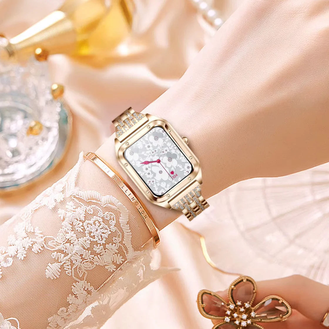 Rynx | Smartwatch for women with golden mesh "Asterionis"