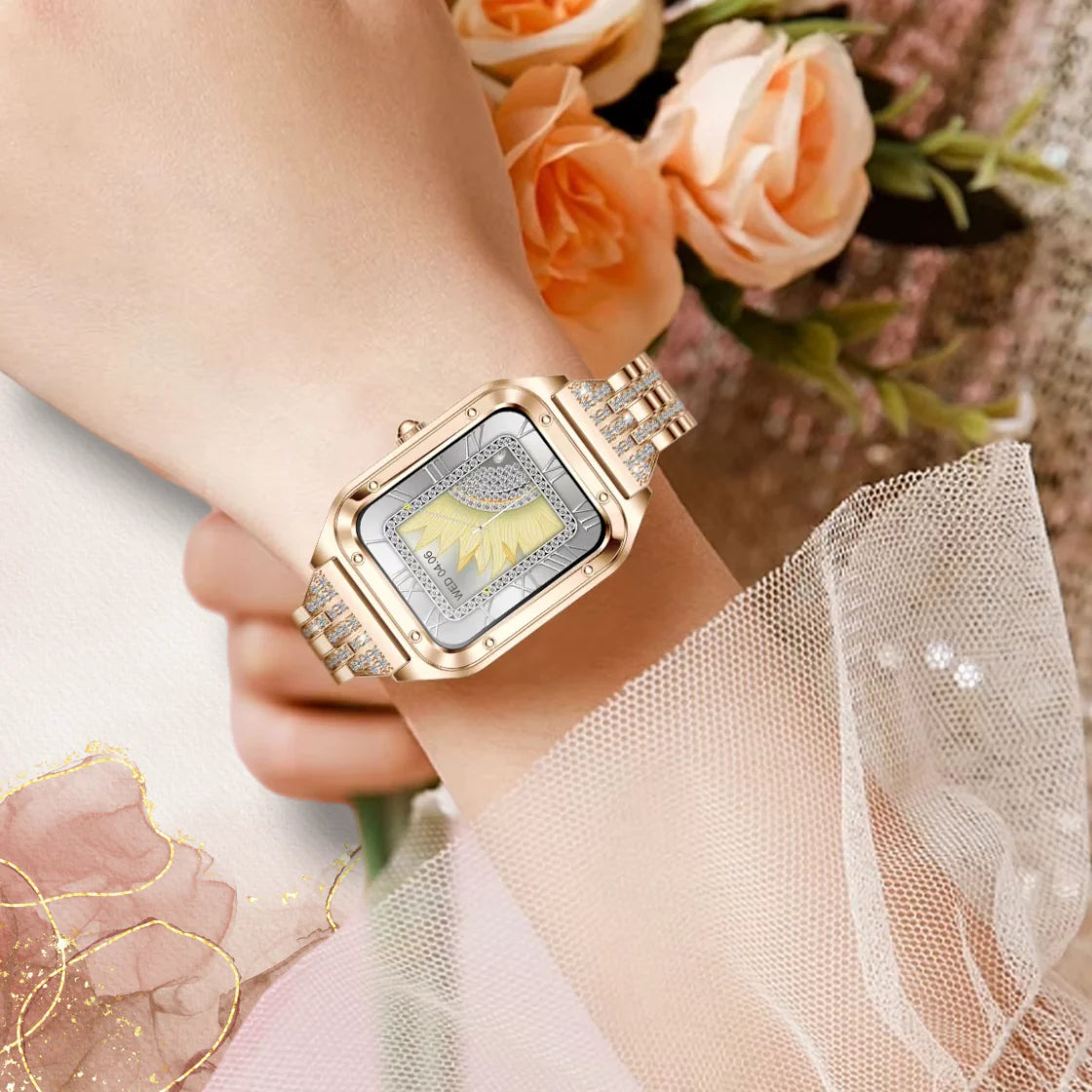 Rynx | Smartwatch for women with golden mesh "Asterionis"