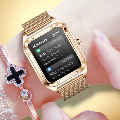 Rynx | Smartwatch for women with golden mesh "Asterionis"