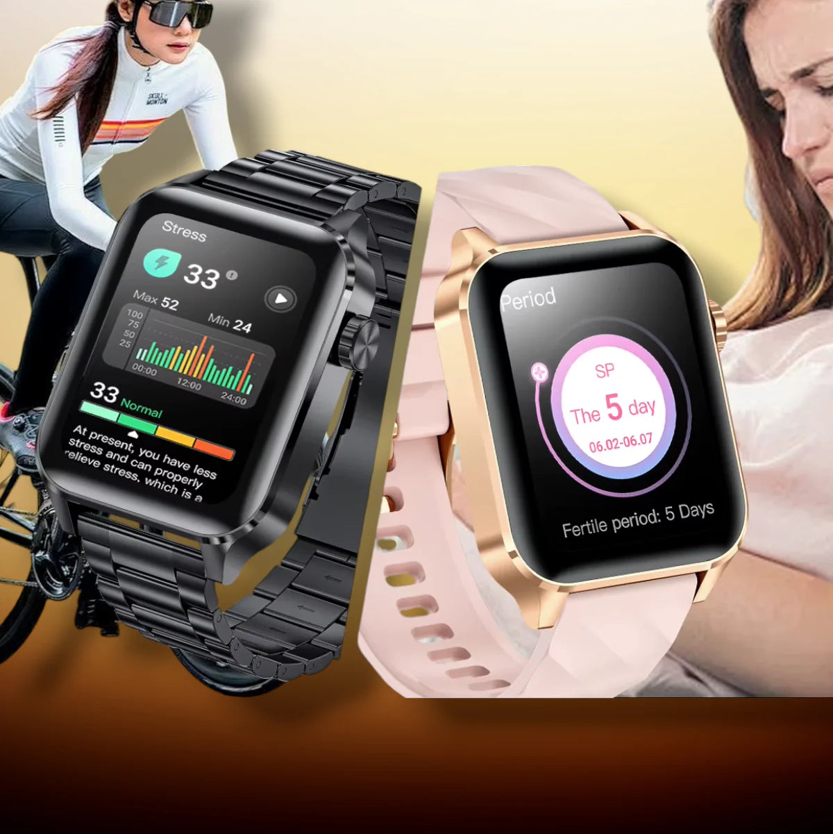 Rynx | Smartwatch for women Android gold "Lyntheris"
