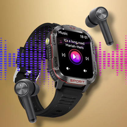 Rynx | Smartwatch Lumière Bracelet Stainless Steel Black "Pulsarianis"
