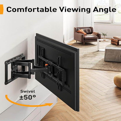 Rynx | Motorized TV Mount Swivel Tall TV Stand for 42-85 inch TVs up to 132 lbs with Dual Articulating Arms
