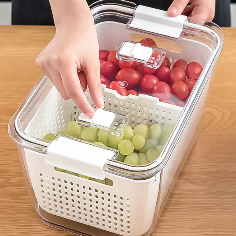 Rynx | Multifunctional Refrigerator Storage Box with Foldable Dividers