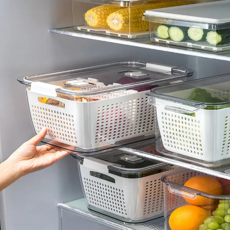 Rynx | Multifunctional Refrigerator Storage Box with Foldable Dividers