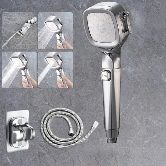 Rynx | Multifunctional High-Pressure Showerhead – 4 Spray Modes with Filter, Hose & Wall Mount